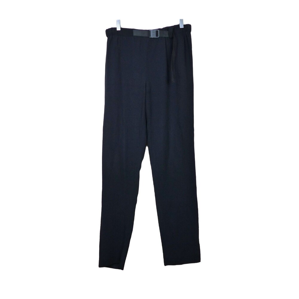 Proenza Schouler Pull On Trousers Buckle Waist Tapered Pant Women 4 S Navy Crepe